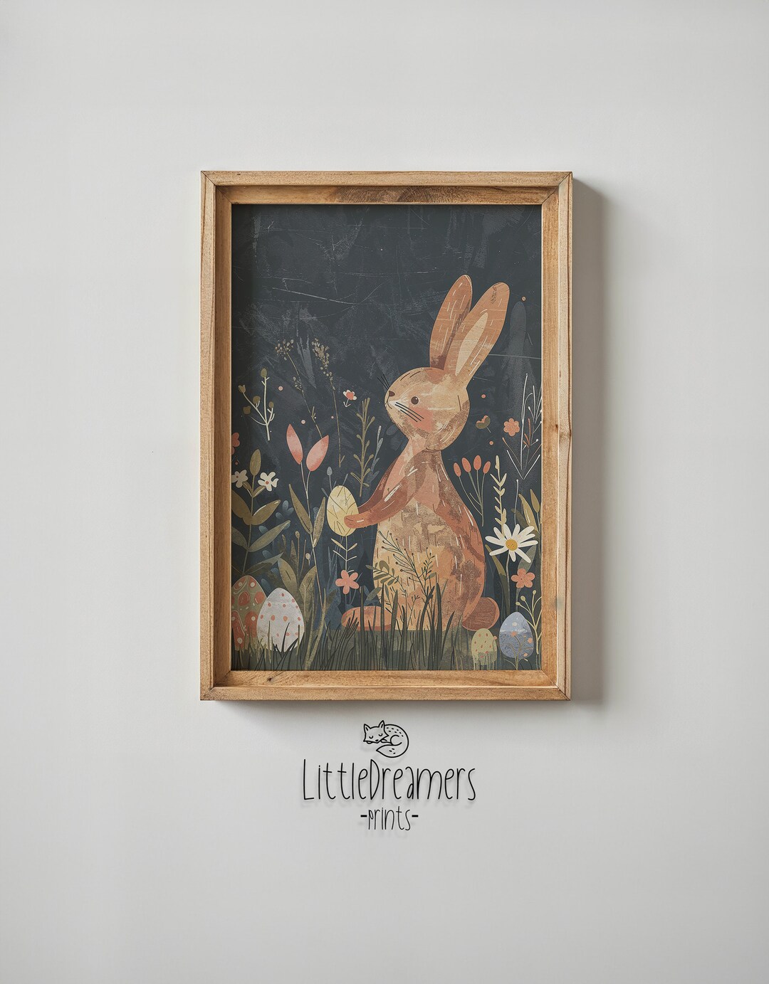 Easter Bunny Printable Nursery Wall Art Kids Spring Season Poster Decor ...