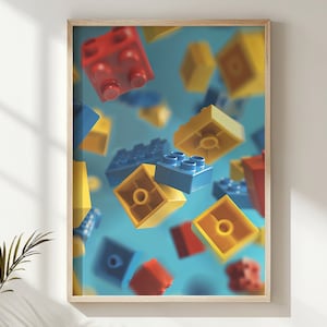 Decorazioni da parete per la cameretta dei bambini, blocchi colorati stampati, poster per bambini, decorazioni per la stanza educativa, forme giocose, decorazioni perfette, regalo per i bambini