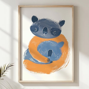 Koala Bear Hug Print, Nursery Wall Art, Kids Room Decor, Australian Animals Poster, Printable Artwork, Baby Shower Gift, Instant Download