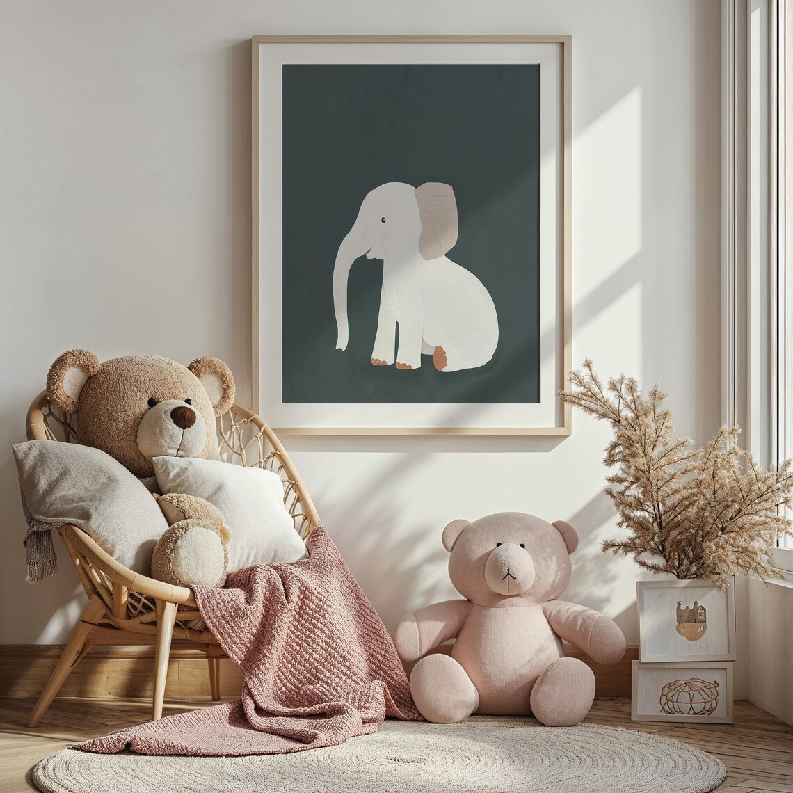 Elephant Nursery Wall Art Print, Baby Animal Poster, Kids Room Decor ...