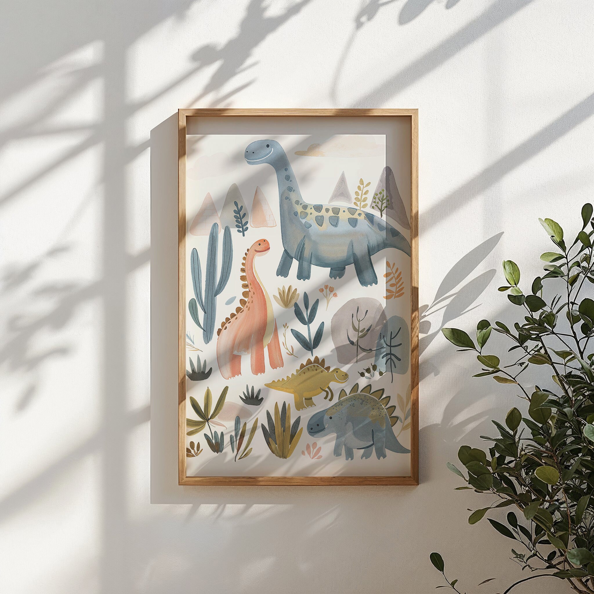 Dinosaur Nursery Wall Art, Kids Room Decor, Playful Dino Posters ...