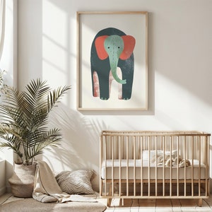 Elephant Nursery Wall Art ~ Kids Posters Decor ~ Printable Safari Animal ~ Baby Illustration ~ Instant Digital Download ~ Minimalist Design