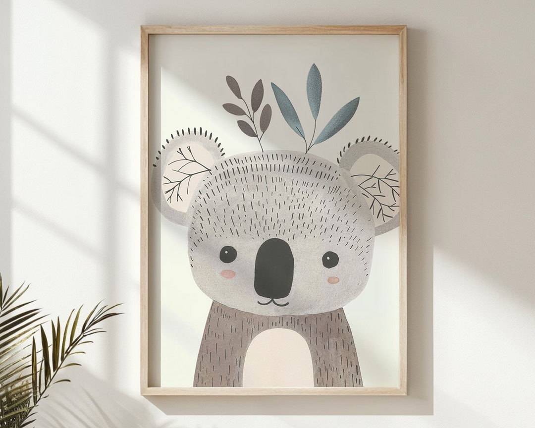 Koala Nursery Wall Art Print, Kids Room Decor, Animal Poster With ...
