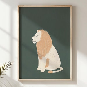 Lion Nursery Wall Art Print, Kids Room Decor, Safari Animal Poster, Printable Jungle Theme, Children&#39;s Decor Gift, Gender Neutral Nursery