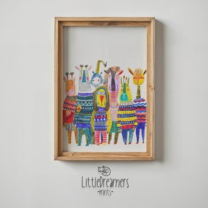Safari Tiere Kinderzimmer Wandbild, Kinderzimmer Dekor, bunte Dschungel Tier Poster, druckbare Grafik, Baby Geschenk, Kind Lernkunst