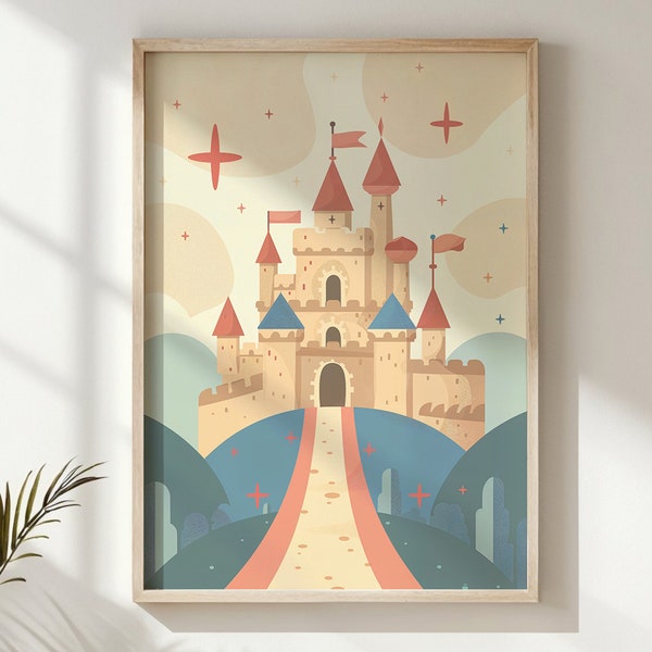 Castle Fantasy Art Print Nursery Wall Art Whimsical Kids Castle Poster ...