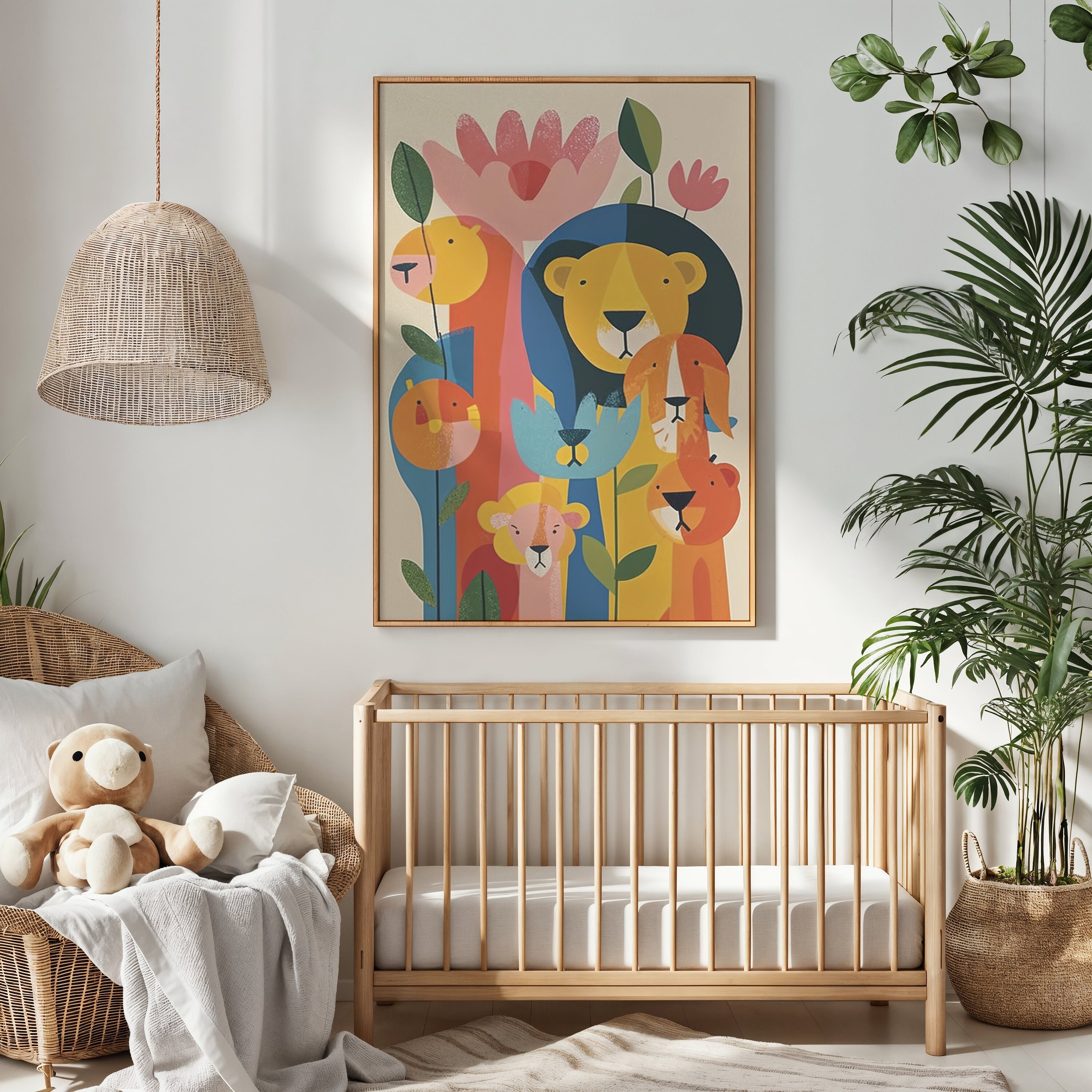 Lion Family Print ~ Colorful Safari Nursery Wall Art ~ Kids Jungle ...