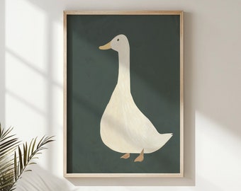 Duck Nursery Wall Art Print, Kids Room Decor, Animal Poster, Printable Woodland Duckling, Gender Neutral Gift, Instant Download Decor