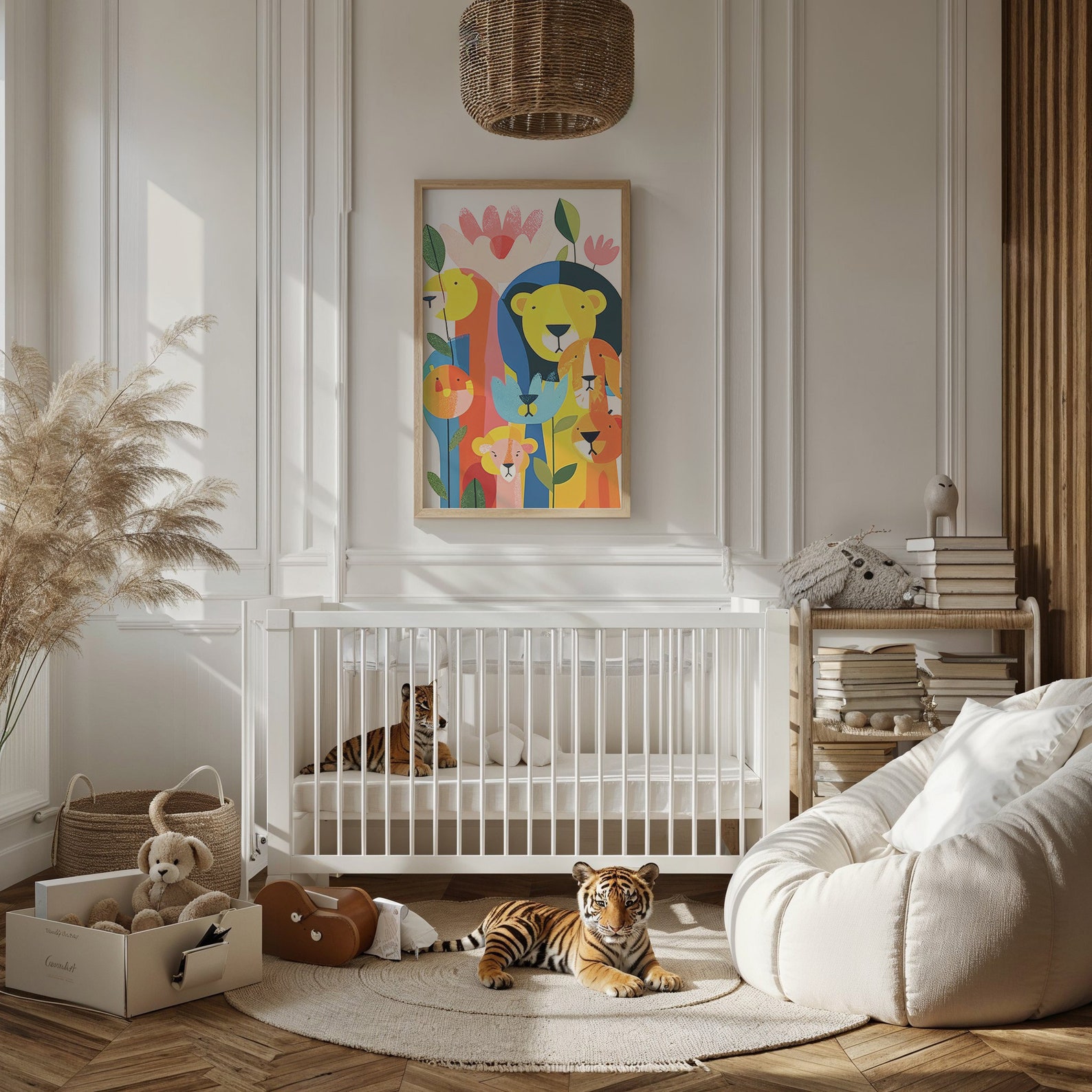 Lion Family Print ~ Colorful Safari Nursery Wall Art ~ Kids Jungle ...