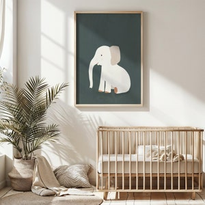 Elephant Nursery Wall Art Print, Baby Animal Poster, Kids Room Decor, Printable Digital Download, Safari Theme, Gift for Newborn