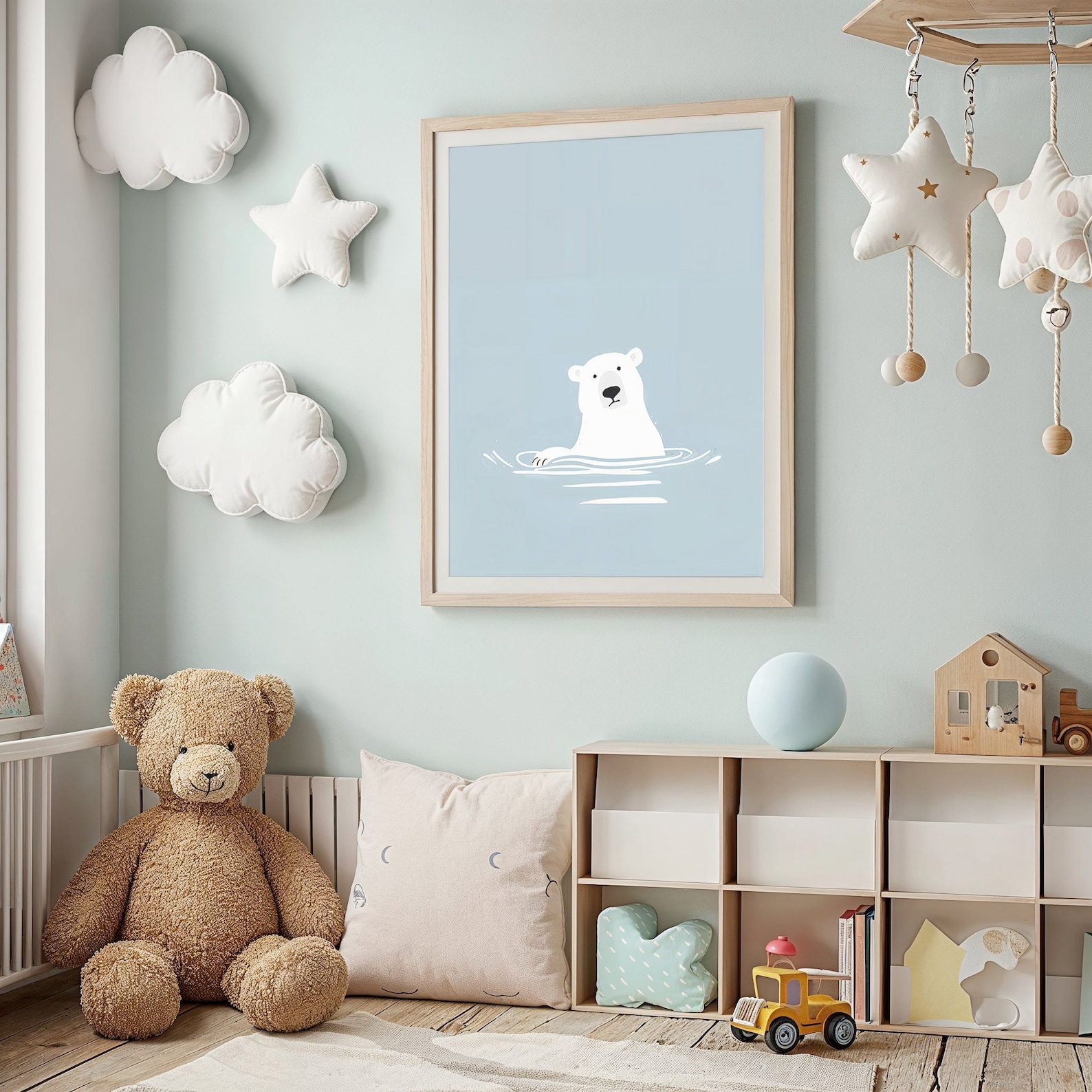 Polar Bear Nursery Wall Art Print, Kids Room Decor, Animal Poster ...