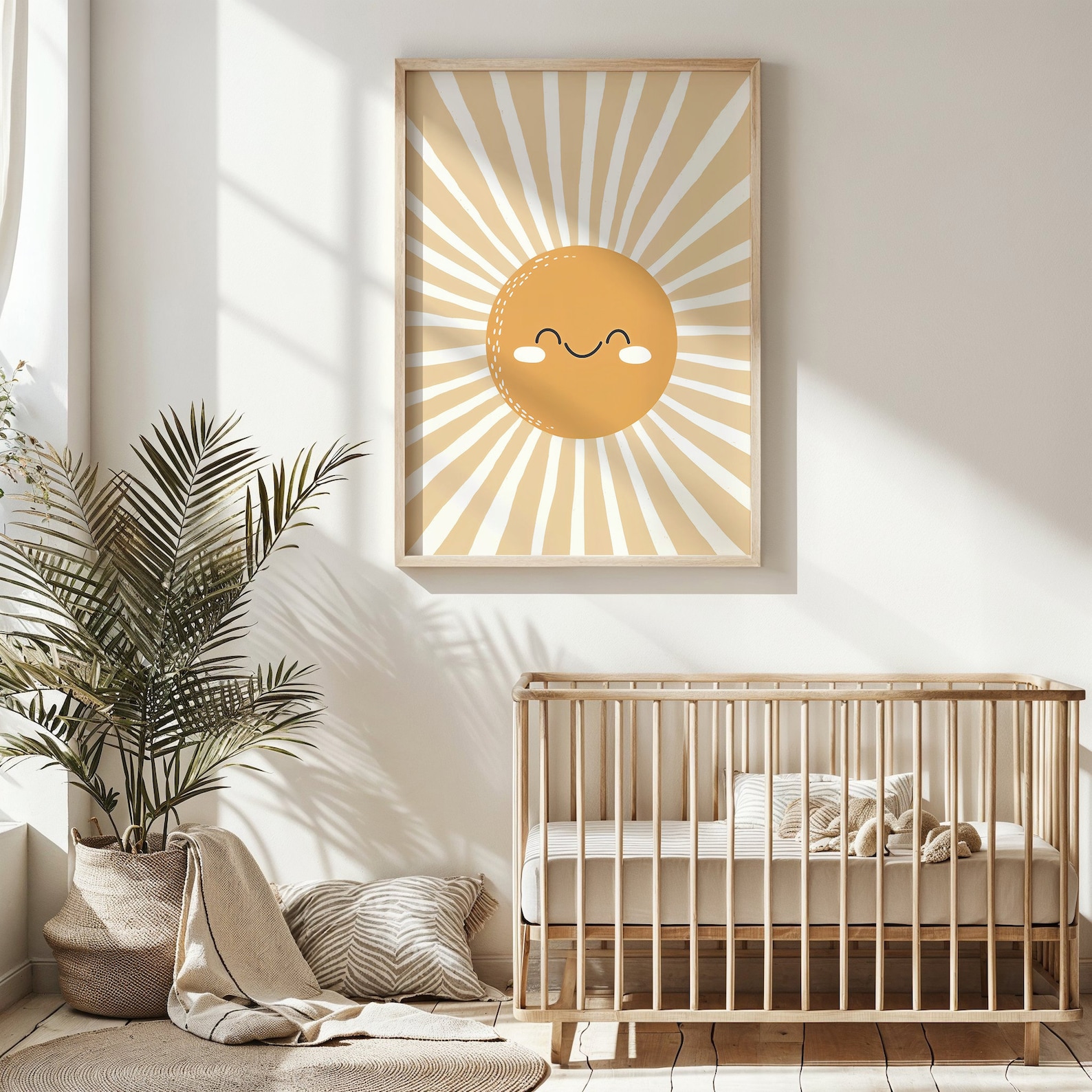Smiling Sun Print, Nursery Wall Art, Kids Room Decor, Whimsical ...