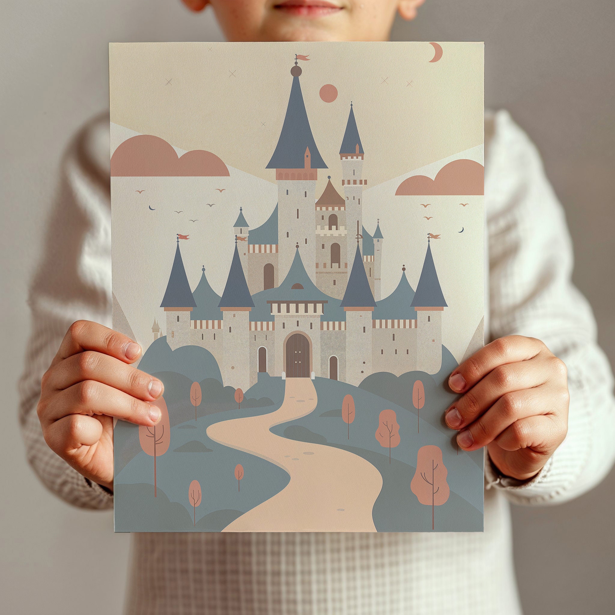 Enchanted Castle Nursery Wall Art, Kids Fairy Tale Poster, Printable ...
