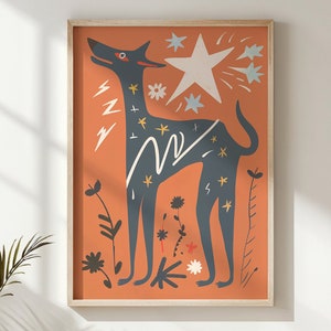 Arte de la pared de la guardería con un juguetón scooter Fox, carteles para niños para la decoración creativa de la habitación, encantador estampado de animales, regalo de decoración único para los niños
