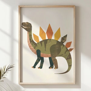 Dinosaur Nursery Wall Art, Playful Shapes Kids Poster, Educational Dino Decor, Baby Room Decoration, Perfect Newborn Gift Printable Download