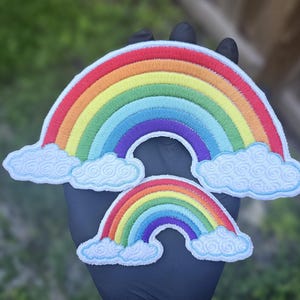 Rainbow Iron on Patch, Rainbow Patch, Clouds Patch, cute rainbow Patch, Embroidered Patch, rainbow patch, jacket patch, Backpack Patch
