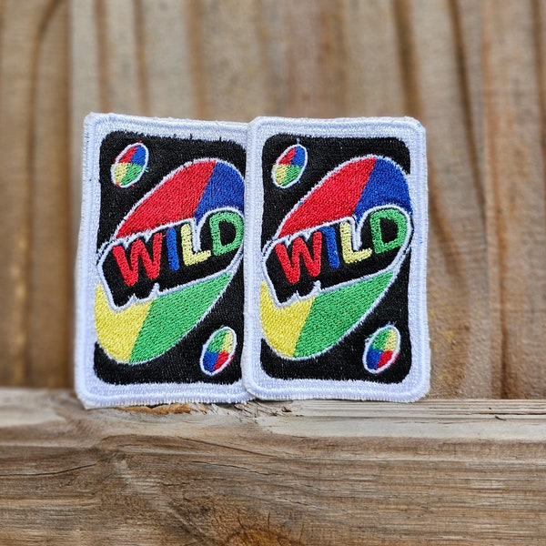 Draw +4 Card Patch, Iron on/Sew on Patch, Wild Card Patch, Game Patch, shirt Patch, backpack patch, jacket patch, Reverse Card Patch