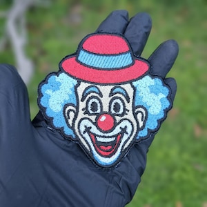 Clown Patch, Funny Clown Iron on Patch, Scary Clown patch, funny Patch, Trucker Hat Patch, backpack patch, Clown Iron On Patch
