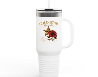 ゴールドスターファミリーデザイン トラベルマグ | 40オンス断熱タンブラー