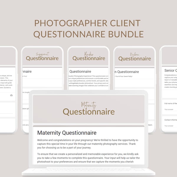 Photographer's Essential Client Questionnaire Bundle: Streamline Your Workflow & Capture Perfect Moments!