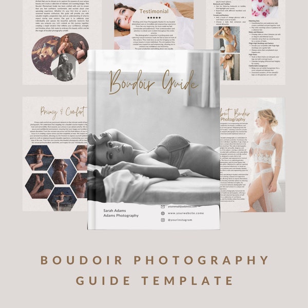 Boudoir fotoshoot gids sjabloon: professionele fotograaf toolkit voor boeiende intieme sessies - digitale download