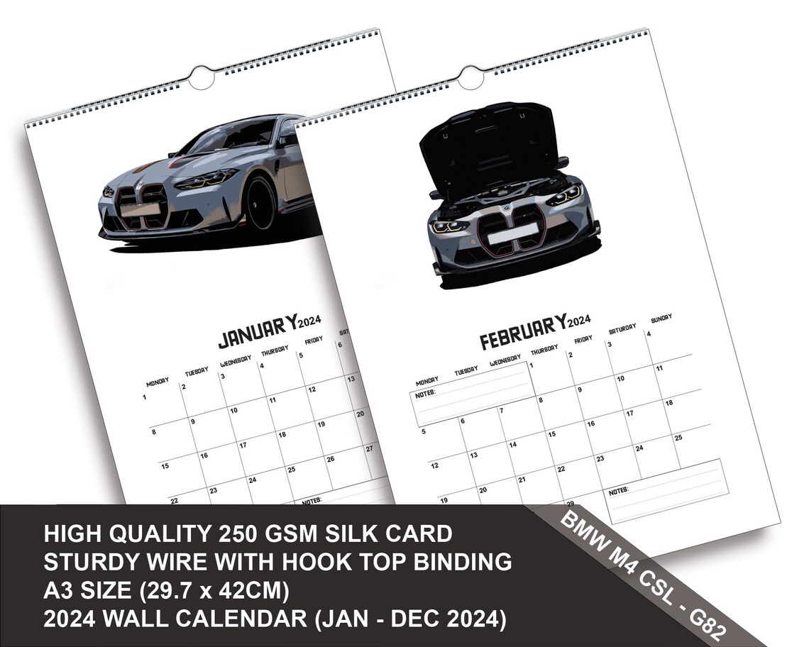 BMW G82 M4 CSL 2024 Wall Calendar - Etsy