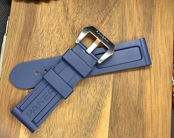 Cinturino in silicone Panerai officine da 24 mm, cinturino blu adatto all'orologio Panerai