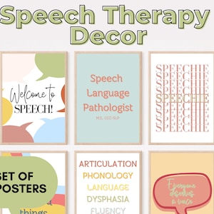 Balão de fala, pacote com 10 pôsteres para decoração de sala de terapia da fala, impressões digitais, impressões fonoaudiológicas, decoração para sala de fala, arte de parede