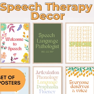 Decoración floral para logopedia: Pósters para consultorios de logopedia (descarga digital)