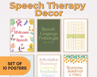Floral Speech Therapy Decor: SLP Office Posters (Digital Download)