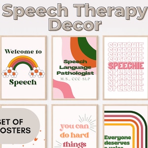 Retro Speech Therapy Decor: 6 Poster Prints (Digital Download)