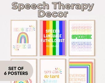 Regenbogen Logopädie Decor: 6 Poster Bundle (Digitaldrucke)