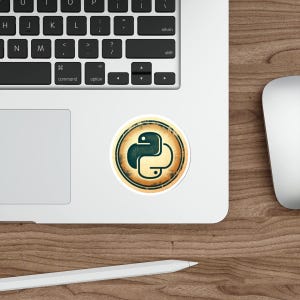 Vintage Python Programming Die-Cut Stickers, Retro Coding Sticker, Computer Programmer Gift, Laptop Decal, Tech Accessories