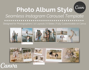 Photo Album Instagram Carousel Template | Canva Design (Digital Download)