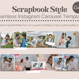 Estilo álbum de recortes | Modelo de carrossel perfeito para Instagram, modelo CANVA, carrossel perfeito para Instagram