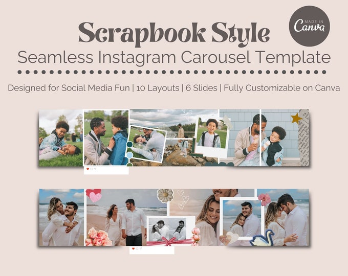 Seamless Carousel Instagram Canva Templates | Instagram Templates ...