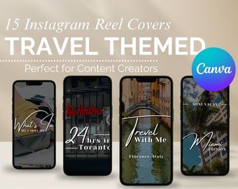 Travel Instagram Reel Covers | Canva Templates (Digital Download)