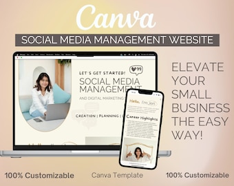 Social Media Manager Website Template | Customizable Canva Design