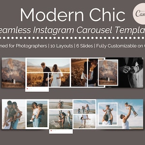 Moderne Schick | Nahtlose Instagram Karussell Vorlage, CANVA Vorlage, Instagram Nahtlose Karussell