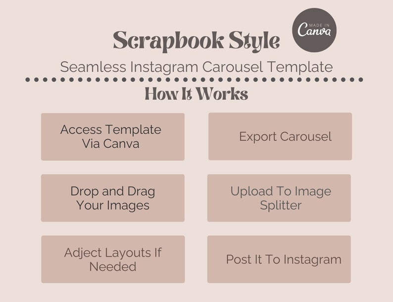 Scrapbook Style Instagram Carousel Template | CANVA Template - Etsy