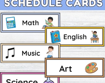 Cartes d'horaires modifiables pour la classe, apprentissage visuel (téléchargement numérique)