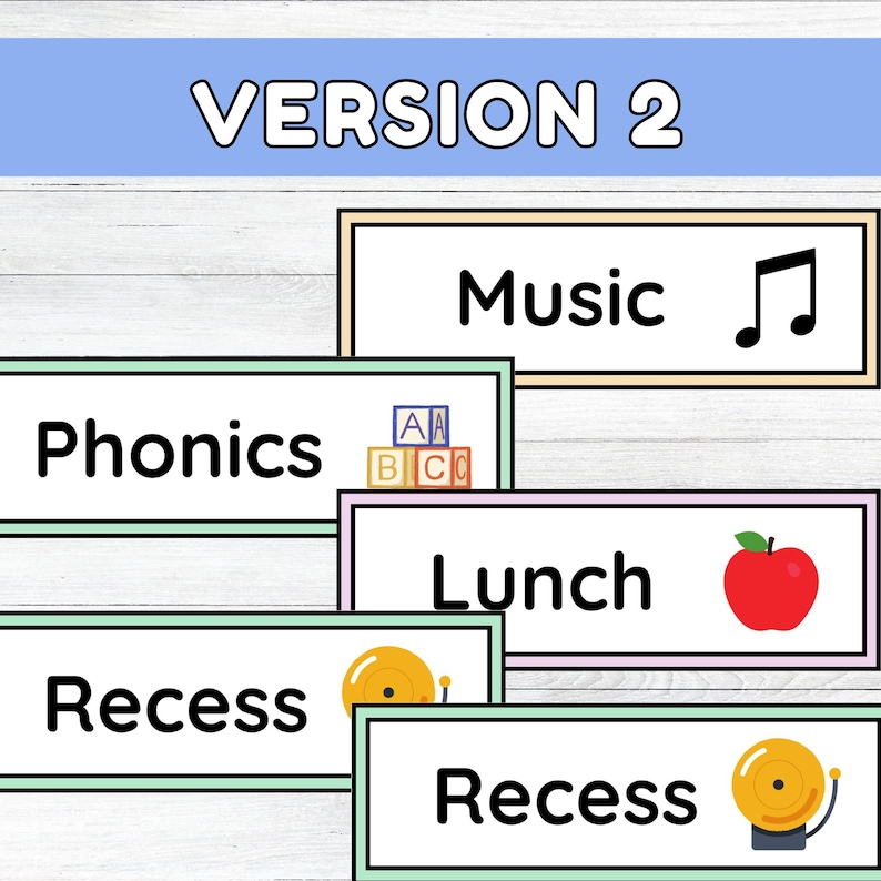 Editable Classroom Schedule Cards, Visual Learning (digital Download ...