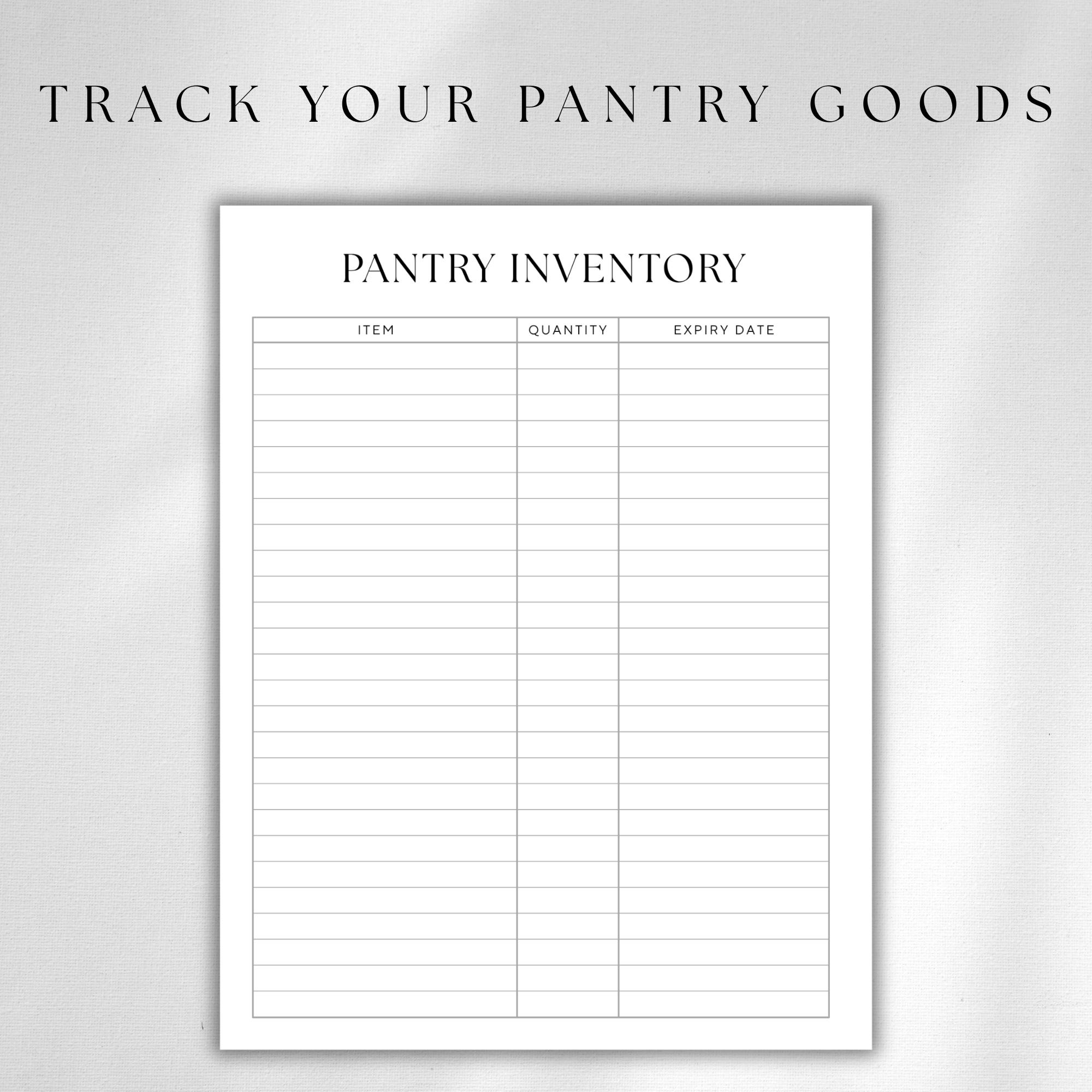 Pantry Freezer Inventory Tracker | Food Storage Organizer (PDF) - Etsy