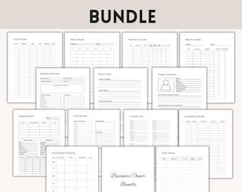 Afdrukbare businessplannerbundel, sjablonen voor meer dan 55 pagina's (digitale download)