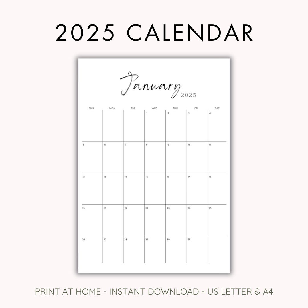 2025 Monthly Planner Printable, US Letter A4 (digital Download) - Etsy