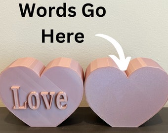 3d printed *CUSTOM* Name Heart - Decoration - Gift - CUSTOMIZABLE - Silky Colors! - Great Gift!