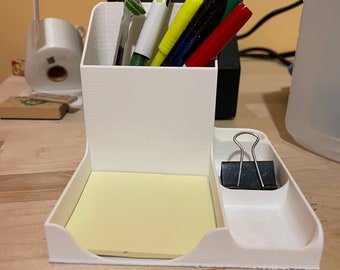 3d Printed Desk/Office Organizer - Desktop Organizer - Office Material - Simple Design - HOLDS POST-ITS! - Minimalistic