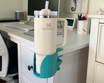 Below Desk Cup Holder- Will Save Your Computer! - cupholder - drink - holder - Stanley - 3d printed - stanley holder - desk cup holder