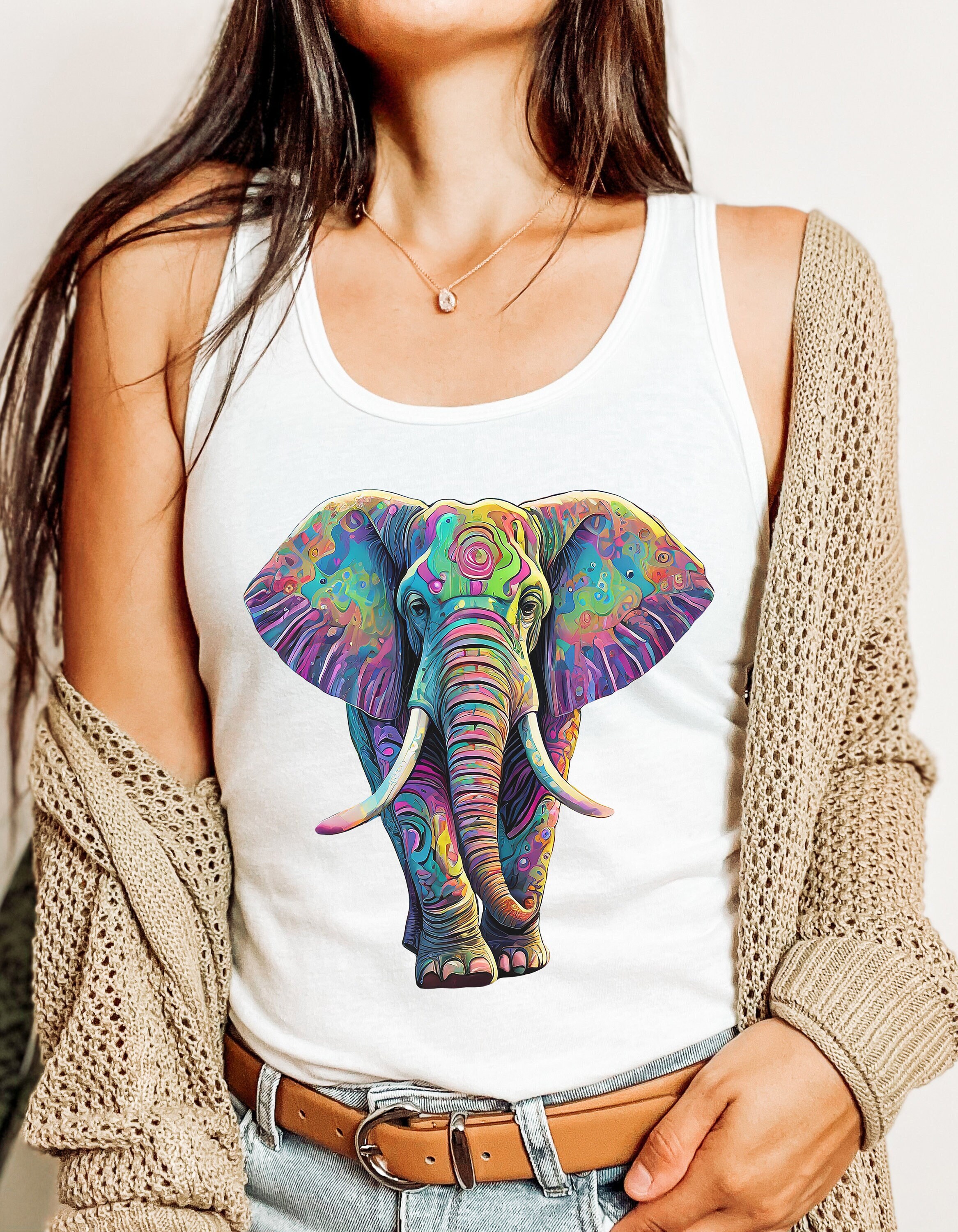 Colorful Elephant Shirt, 5 Colors, Nature Lover Gift, Wildlife Shirt ...