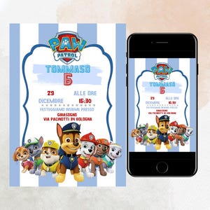 Invito digitale compleanno bimbo Cars, Paw patrol, Safari, Spiderman, Hotwheels